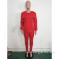 latest design custom wholesale women plain tracksuit set